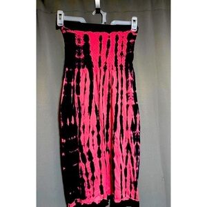 Exist Tie Dye Beach dress one size Pink and black boho vacation